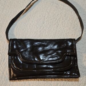 Tano Of Madrid Vintage Circa 1975 Accordian Style Chocolate Brown Leather Bag